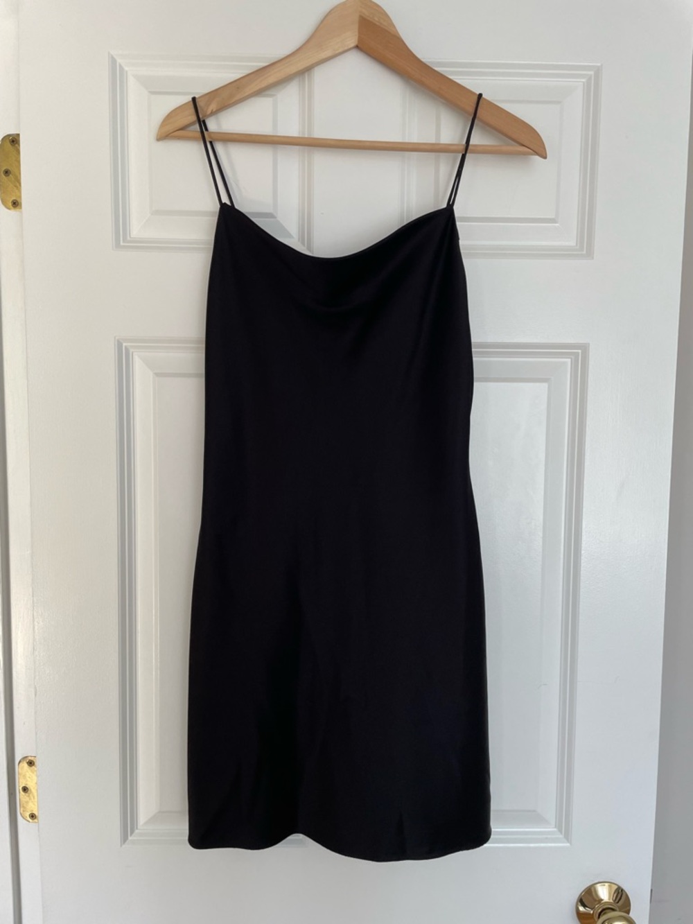 Alice + Olivia Black Mini Slip Dress with Thin Straps